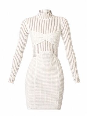 Authentic Hervé Léger Shadow Stripe Knit Mini Dress